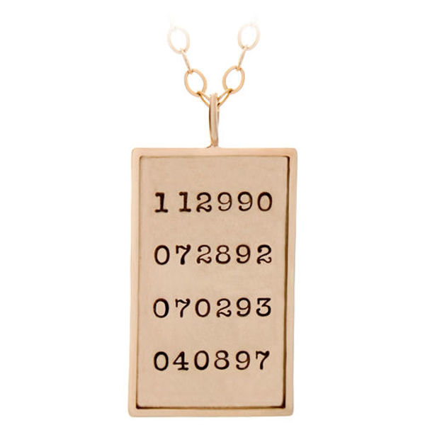 Picture of Solid Gold Rimmed Rectangle Pendant 