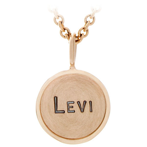 Picture of 14K Gold 1/2" Round Charm with 14K Gold Rim 