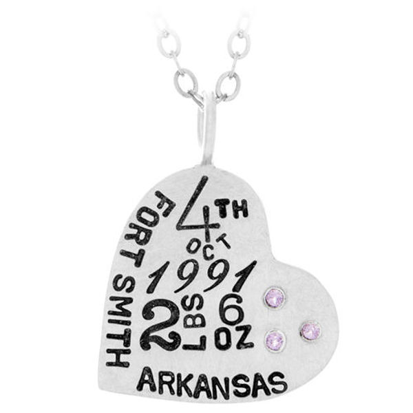 Picture of Birth Stat Heart Charm